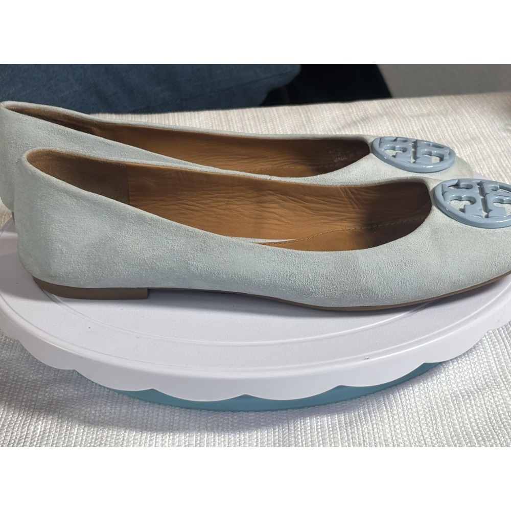 Tory Burch blue  Suede kid Chelsea Ballet Flats, sz 6B, Pre-owned, no box or bag - Picture 11 of 15